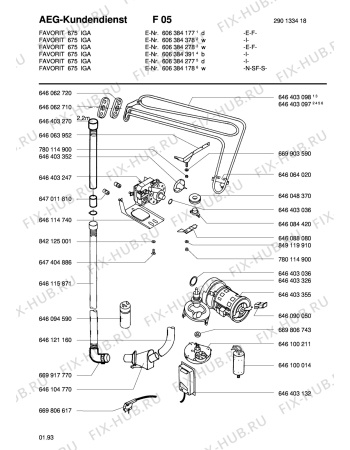 Взрыв-схема посудомоечной машины Aeg FAV675I-D  EF - Схема узла Water equipment